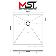 Resin Rock Microcement Ready Shower Tray Round Drain